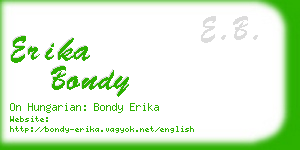 erika bondy business card